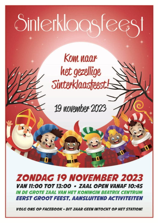Sinterklaasfeest Wehl/nieuw Wehl om 11.00-13.00 uur